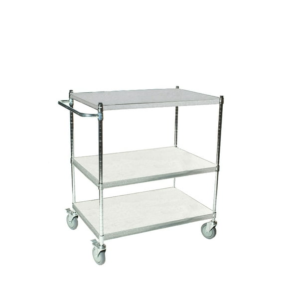 18" Deep x 60" Wide x 39" High 3 Tier Stainless Steel Solid Shelf Cart