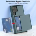 thumbnail image 4 of Compatible with Galaxy S23 Ultra Case Wallet with Credit Card Holder ID Card Slot Shockproof Hard PC TPU Phone Case Slide Flip Protective Cover for Samsung Galaxy S23 Ultra 2023 (Blue), 4 of 14