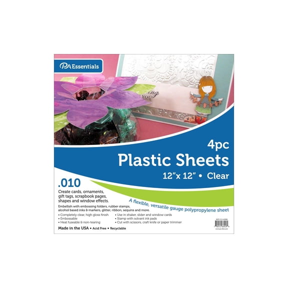 Plastic Sheet 12x12 .010" Clear 4pc
