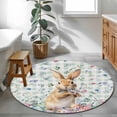 thumbnail image 5 of Bunny Easter Round Rug 3.3ft Washable Circle Entryway Rugs Non Slip Spring Floral Rabbits Checkered Farmhouse Area Rug Indoor Floor Carpet for Bedroom Kitchen Living Room Home Office Dining Room, 5 of 7
