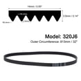 thumbnail image 2 of 3 Packs 320J6 PJ V-Ribbed Belt 6 Ribs 32" Length, 0.55" Width, EPDM Poly V Belt, 2 of 5