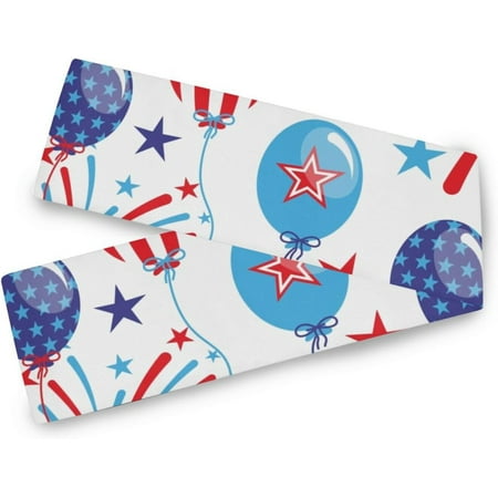 

Hyjoy Table Runner USA Flag Pattern Machine Washable Non-Slip Farmhouse Table Runners for Dinner Party Holidays Home Decor 13 x 70 Inch