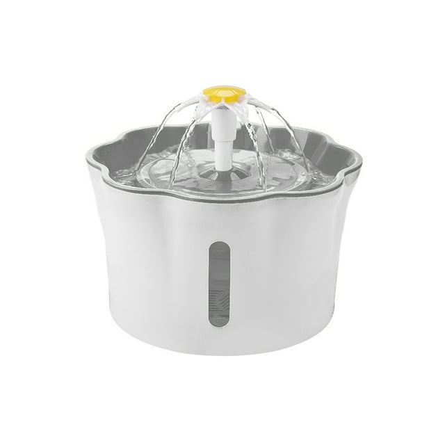 Amdohai Cat Water Fountain 2.6L/88oz Pet Water Fountain Flower Drinking Water Fountain for Cats Automatic Water Fountain for Cats, Dogs, Small Animals (Grey)