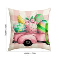 thumbnail image 4 of LHNFt Spring Easter Pillow Covers 18x18 Inch, Cute Bunny Rabbit Floral Easter Decorations Watercolor Pink Flower Butterfly Decorative Throw Pillow Cases Outdoor Farmhouse Decor for Sofa Couch Bed, 4 of 7