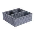 thumbnail image 1 of 4 cestas de almacenamiento tejidas, divisor de cajón, organizador multiusos para baño, contenedores de almacenamiento para cocina, despensa, oficina, Gris, 1 of 8