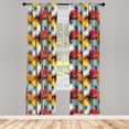 thumbnail image 2 of Ambesonne Vintage Curtains, Overlapping Stripes Plot, Pair of 28"x84", Earth Yellow Blue Grey, 2 of 4