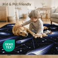 thumbnail image 4 of ODIKA 2'x3' Washable Accent Rug Pet Friendly, Bedside Mat Starry Field Constellation Grid Uranus Themed Galaxy Meteorite Refined for Bedroom, Nursery, RV, 4 of 7