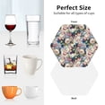 thumbnail image 6 of Fuzoiu Colorful Flowers Print Leather Coasters Set,Drink Coasters Set of 4,for Tabletop Protection, Durable PVC Coasters,Home Décor and Housewarming Gift-Hexagon, 6 of 6