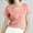 Pink, variant on Women's Short Sleeve Blouse, V-Neck Casual T-Shirt, Solid Color Basic Top for Everyday Wear