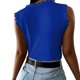 thumbnail image 3 of Camiseta sin mangas con cuello en V y encaje para mujer: poliéster, botones en la espalda, bordado floral, informal para el verano, 3 of 5