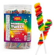 Rainbow Swirl Lollipops | 30 Count Jar | Tutti-Frutti Flavor | Rainbow Lollipops Individually Wrapped | Twisty Suckers Party Favor Candy for Kids | Colorful Party Candy