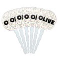 thumbnail image 1 of Olive Cupcake Picks Toppers - Set of 6 - Mutlicolored Speckles, 1 of 1