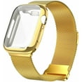 thumbnail image 1 of Metal Magnetic Bands Compatible for Apple Watch Band 38mm with Case, Stainless Steel Milanese Mesh Loop Replacement Strap Compatible with iWatch Series SE 6/5/4/3/2/1(Gold,38MM), 1 of 8