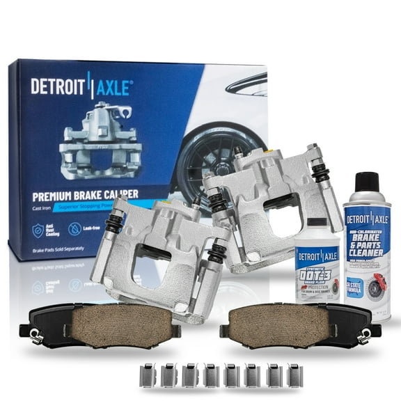 Detroit Axle - Rear Disc Brake Calipers & Ceramic Brake Pads Replacement for 2008-2017 Jeep Wrangler JK Liberty Dodge Nitro