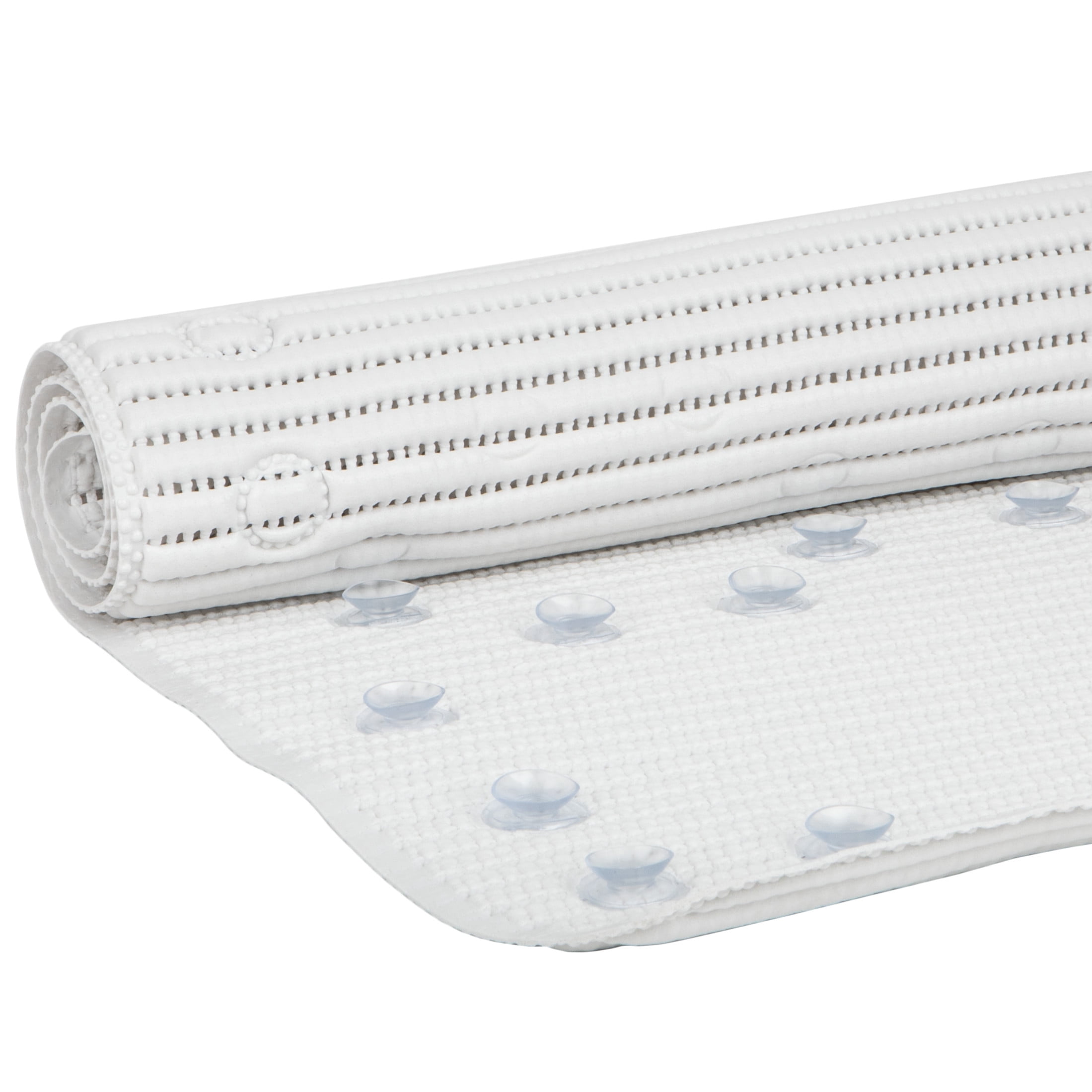 (4 pack) Clorox White Cushioned Bathtub Mat with Suction Cups, 17 in. x 36 in.