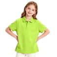 thumbnail image 3 of Abcomgle Boys Polo Shirts Size 10-12 Short Sleeve Pique Polo Shirts Button Closure Solid Color School Uniform Breathable Collared Golf Shirts for Kid, 3 of 8