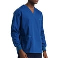 thumbnail image 2 of vastwit Unisex Mens Womens Long Sleeve Scrubs Relaxed Fit Workwear with 3-Pockets Peacock Blue XXL, 2 of 6