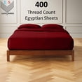 thumbnail image 2 of 6-PC Short Queen Egyptian 400-TC Cotton Sheet Set - 18" Deep Pockets with 1 Fitted Sheet, 1 Oversized Flat Sheet 4 Pillowcases - Burgundy, 2 of 7