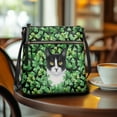 thumbnail image 3 of LedBack Cat Print Leather Crossbody Satchel Purse Zipper St. Patrick's Day Hobo Bag with Adjustable Strap, Large Shoulder Handbag Clutch Purse Messenger Bag for Women Lady, Green, 3 of 7