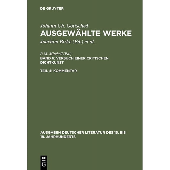 Ausgewählte Werke, Bd 6/Tl 4, Kommentar, (Hardcover)