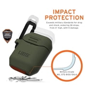UAG Compatible with Airpods (1st & 2nd Gen) Case Full-Body Protective Soft-Touch Silicone Case with Detachable Carabiner, Standard Issue Silicone_001, Olive