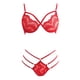 thumbnail image 3 of Gibobby Conjunto de lencería Lenceria Sexy Mujer Bikini Push Up Bustier Top + Braga Alta G String Clubwear Conjunto de Lencería(Rojo, CH), 3 of 5