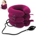 thumbnail image 1 of Dispositivo de tracción cervical para aliviar el dolor de cuello. Collarín inflable ajustable y aparato de tracción cervical. Dispositivo de descompresión cervical para uso doméstico (rojo)., 1 of 7