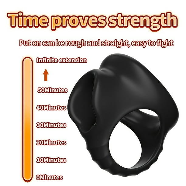1pc 3-in-1 Ultra Soft Silicone Cock Ring for Men - Enhances
