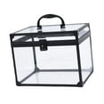 thumbnail image 3 of Organizador de maquillaje acrílico, elegante caja de corona transparente para guardar herramientas de maquillaje, estuche de tren para artistas, para Negro claro, 3 of 7