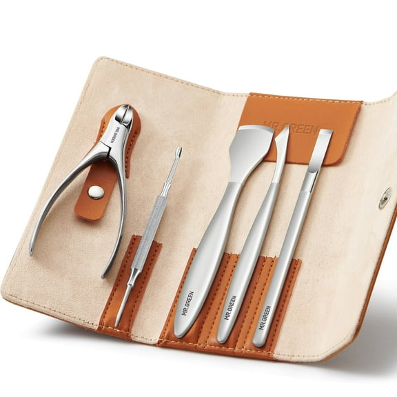 MR.GREEN Pedicure Knife Set Professional Ingrown Toenail Clippers Foot Care Tools Stainless Steel Nail Cuticle Nippers Remover Kits 5Pcs Set