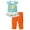 Orange, variant on LYHaoo Girls Clothing Sets Girls Summer Outfits 2 Piece Set Floral Print Short Sleeve Top With Ruffle Sleeves And Elastic Waist Pants Toddler Kids Clothes Sizes 3-4 Years(Black)