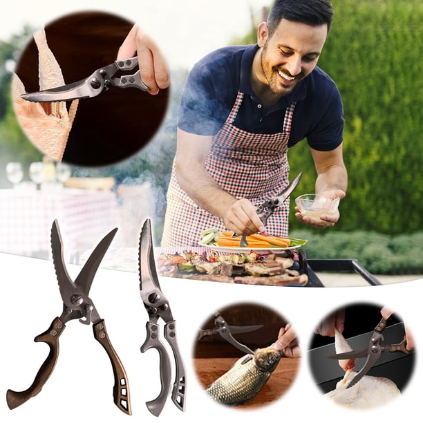 XWSHYW Tijeras Tijeras para Pollo Tijeras de Cocina Acero Inoxidable Engrosado Tijeras Multifunción para Alimentos para Peces Tijeras para Pollo Tijeras para Cortar de Acero Inoxidable de Alta Resist