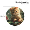 thumbnail image 2 of Easygdp Cute Kitten Water Lilies or Leather Coasters Set of 4 Coaster, Non-Slip, Heat Resistant for Home, Office, Kitchen (Round,Square,Octagon,Hexagon)-Round Shape, 2 of 6