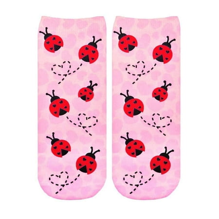 

Living Royal Photo Print Ankle Socks (Love Bug) Fun Designs 3D Print Colorful and Durable - One Size Fit the Most - Proudly made in the USA