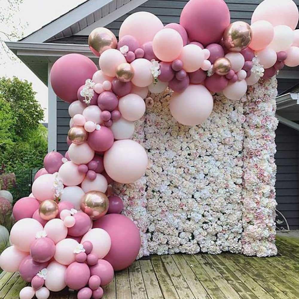 Pink Balloon Arch Garland Kit,108 Pieces White Pink Gold and Gold Confetti Latex Balloons for Baby Shower Wedding Birthday Decor