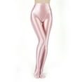 thumbnail image 3 of Jowowha Woman Shiny Oil Glossy Footed Pantyhose Tights Leggings Shimmery Hold Up Stockings for Sports Light Pink XXL, 3 of 5