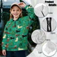 thumbnail image 6 of COEQINE Loose Fit Sweatshirt for Girls, Quarter Zip Pullover Long Sleeve with Collar, Soft Polyester Pullover Tops Machine Washable for 9-10 Kids, Christmas Tree Dachshund Green, 6 of 7