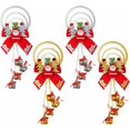 thumbnail image 1 of Campana navideña colgante 4 piezas colgante de campana de Navidad adorno de campana de árbol de Navidad cascabeles anillo de campana pajarita decoración de Papá Noel para puerta pared ventana (plata,, 1 of 5