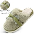 thumbnail image 2 of Womens Slippers Memory Foam House Slippers for Women Fuzzy Plush Comfy Faux Fur Slippers with Butterfly Tie Anti-Skid House Shoes Indoor Outdoor, 2 of 14