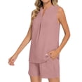 thumbnail image 2 of VBVC Women's 2 Piece Sweatsuits,Sleeveless Top and Drawstring Shorts For Women,Ladies Lightweight Outfit Set with Pockets,Beige,S-2XL, 2 of 6
