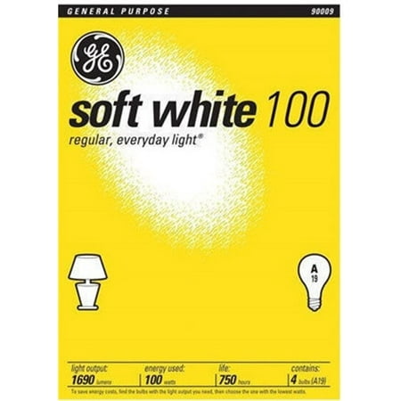 - GE 41036 Standard Light Incandescent Bulbs E26 Base 100W (3 Packs of 4 Bulbs)