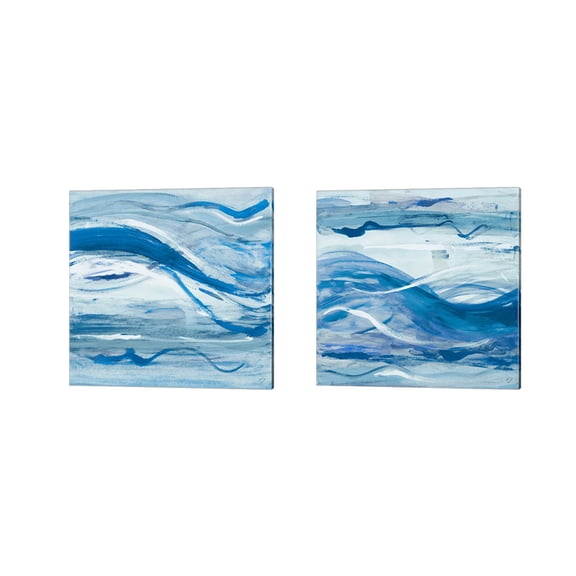 Great Art Now Blue Bossa Nova by Lanie Loreth 2 Piece Canvas Art Set Each 14"W x 14"H