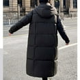 thumbnail image 3 of Uootdi Winter Clothing for Women Winter Warm Long Puffer Jacket with Hood Lightweight Quilted Full Zip Long Sleeve Padded Coat with Pockets Gift, 3 of 8