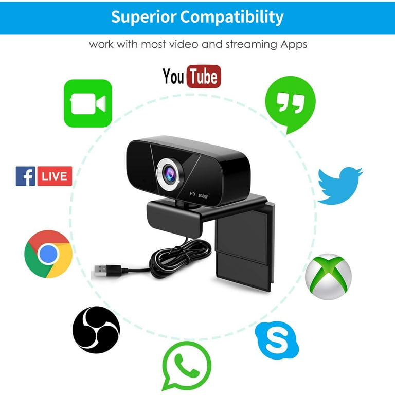 Camara Web Cam Pc Full Hd 1080p Webcam Windows Mac Android