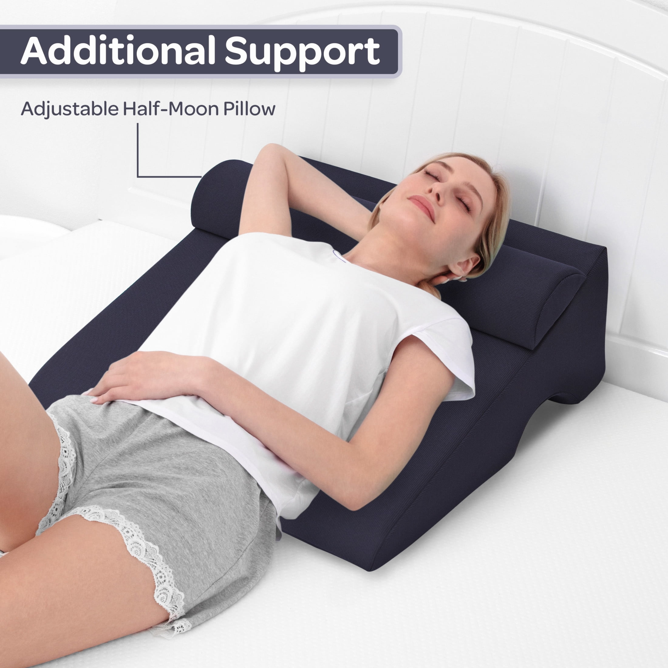 Lavish Home Memory Foam Wedge Pillow for Back Pain, Snoring and Acid Reflux