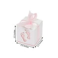 thumbnail image 3 of Efavormart 25 Pack | 2.5" x 2.5" Newborn Baby Footprints Candy Boxes with Ribbons, Pink Baby Shower Party Favor Gift Boxes, 3 of 11