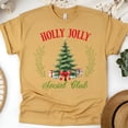thumbnail image 1 of Holly Jolly Social Club T-Shirt | Christmas Tree Graphic Tee, Gold, Size S, 1 of 6