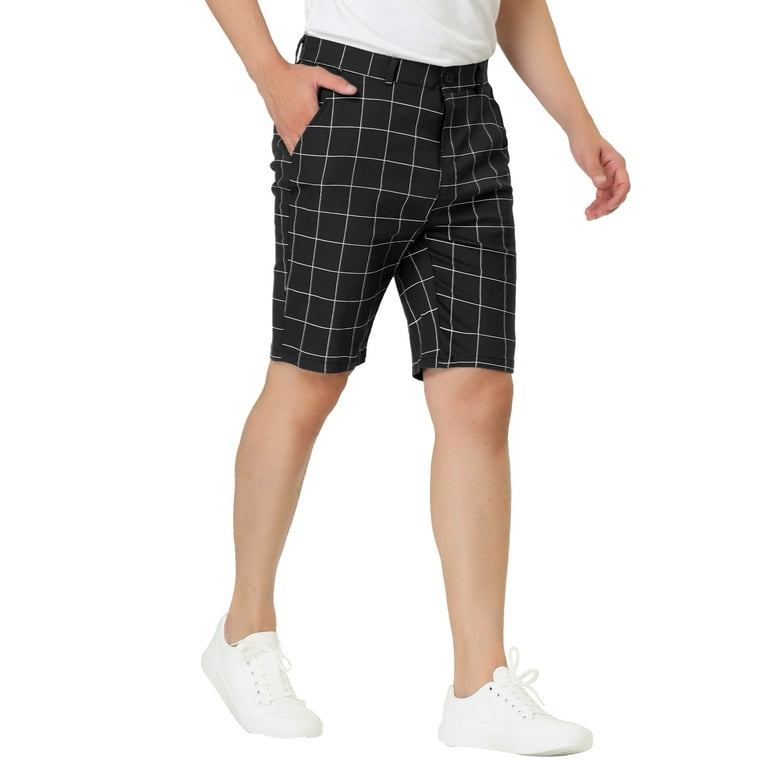 Unique Bargains Men s Summer Plaid Shorts Slim Fit Checked Short