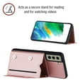 thumbnail image 6 of Dteck Wallet Phone Case for Samsung Galaxy S21 FE,Shockproof Luxury PU Leather Flip Back Card Slots Kickstand Slim Cover with Detachable Adjustable Lanyard.For Samsung Galaxy S21 FE,Rosegold, 6 of 6