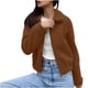 thumbnail image 4 of AUNVITO Women's Casual Fleece Jacket with Stand Collar and Zipper Design Stylish and Comfortable Outerwear, 4 of 9